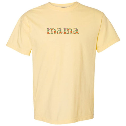 'Fall Floral Mama' Embroidered T-Shirt