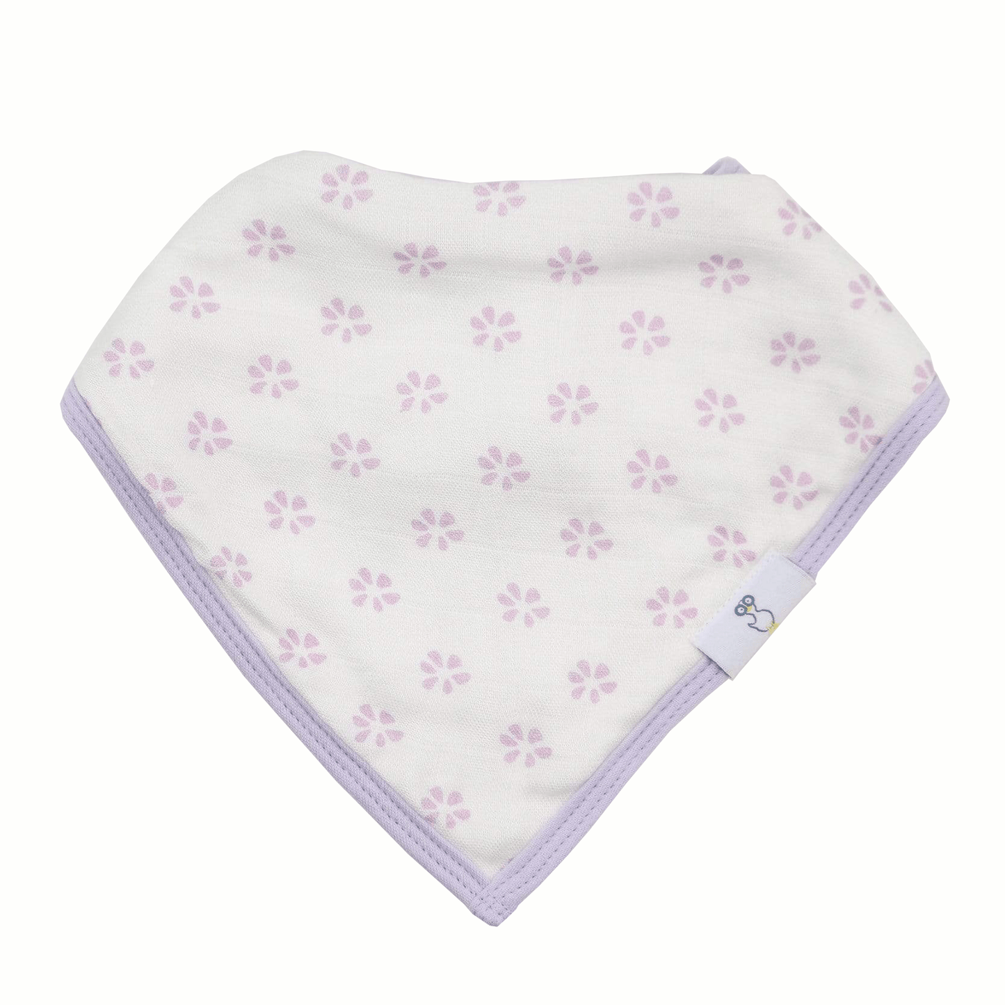 Blueberries and Flowers Lavender2 Pack Muslin & Terry Cloth Bib Set