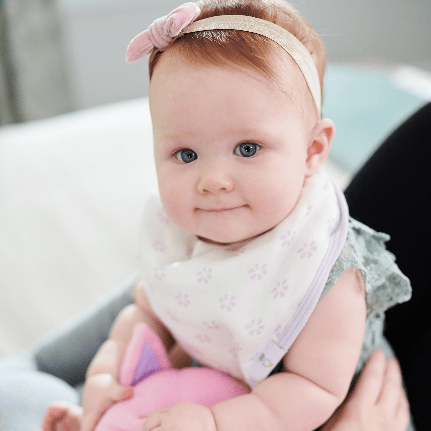 Blueberries and Flowers Lavender2 Pack Muslin & Terry Cloth Bib Set