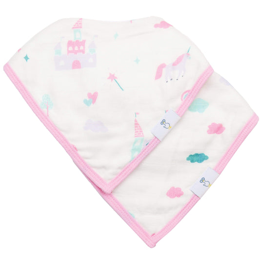 Clouds and Castles 2 Pack Muslin & Terry Cloth Bib Set