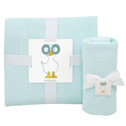 Mommy & Me Knit Blanket Set - Mint