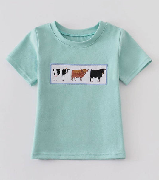 Cow embroidered top