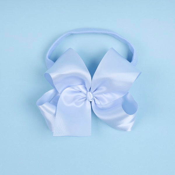 Blue silk headband bow