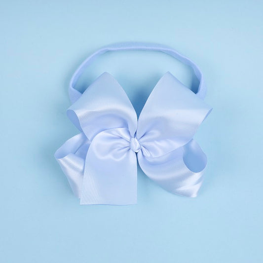 Blue silk headband bow