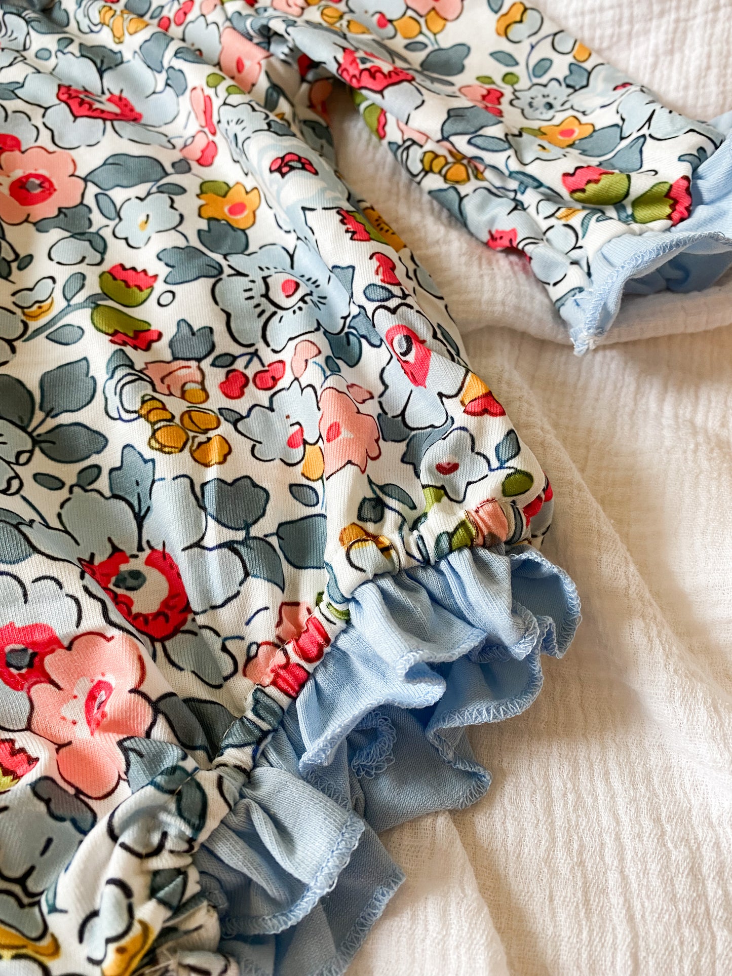 Liberty floral long sleeve onesie