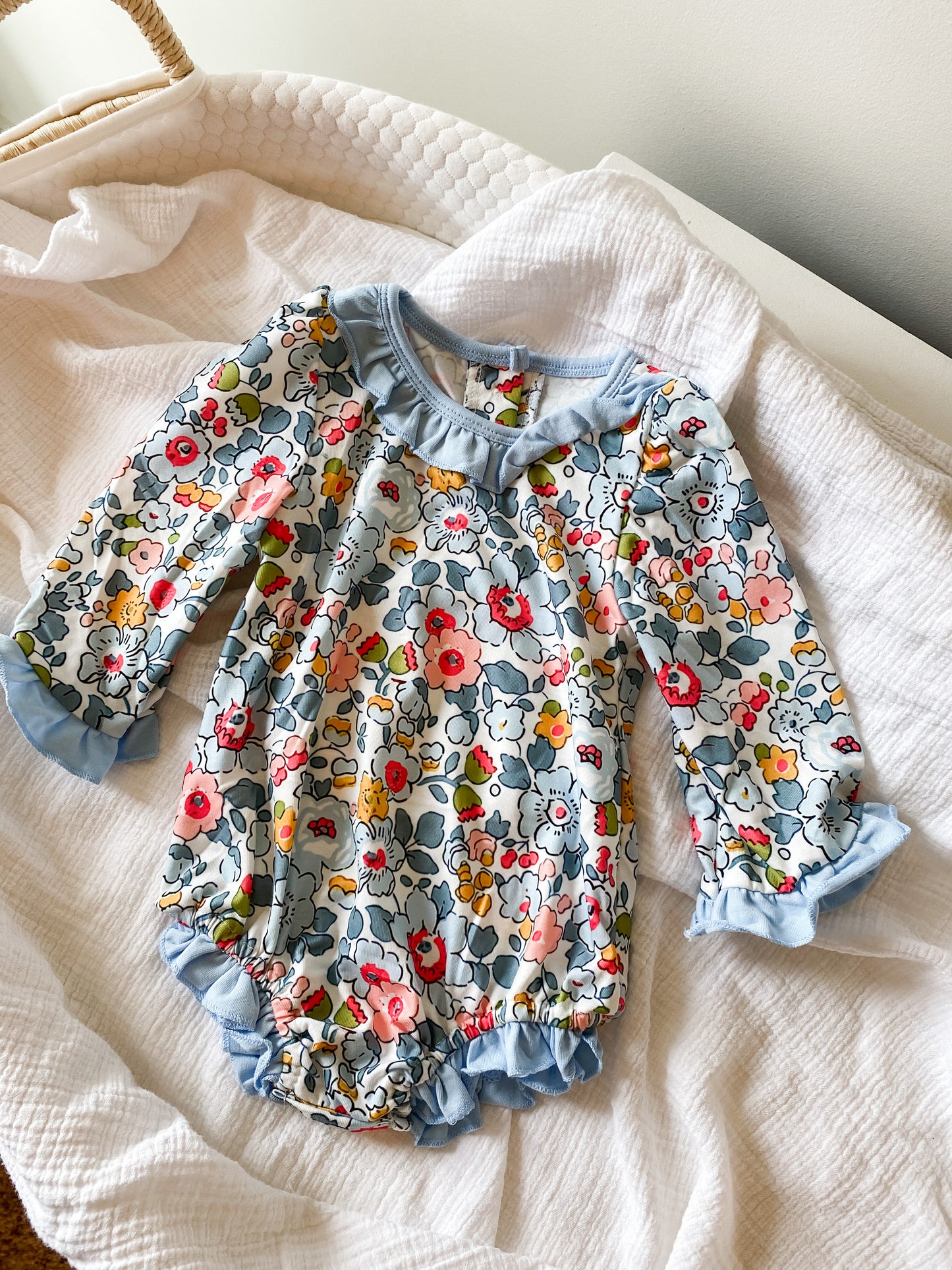 Liberty floral long sleeve onesie