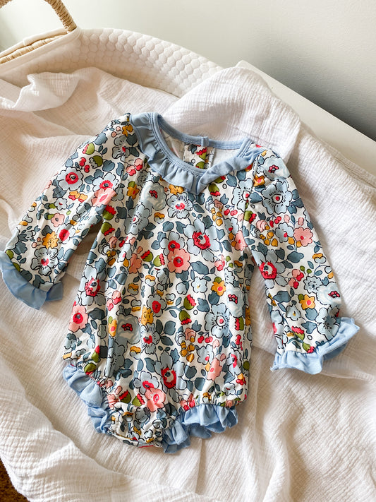 Liberty floral long sleeve onesie