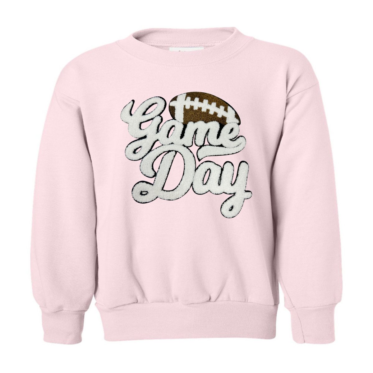 Kids Football 'Game Day' Letter Patch Crewneck Sweatshirt