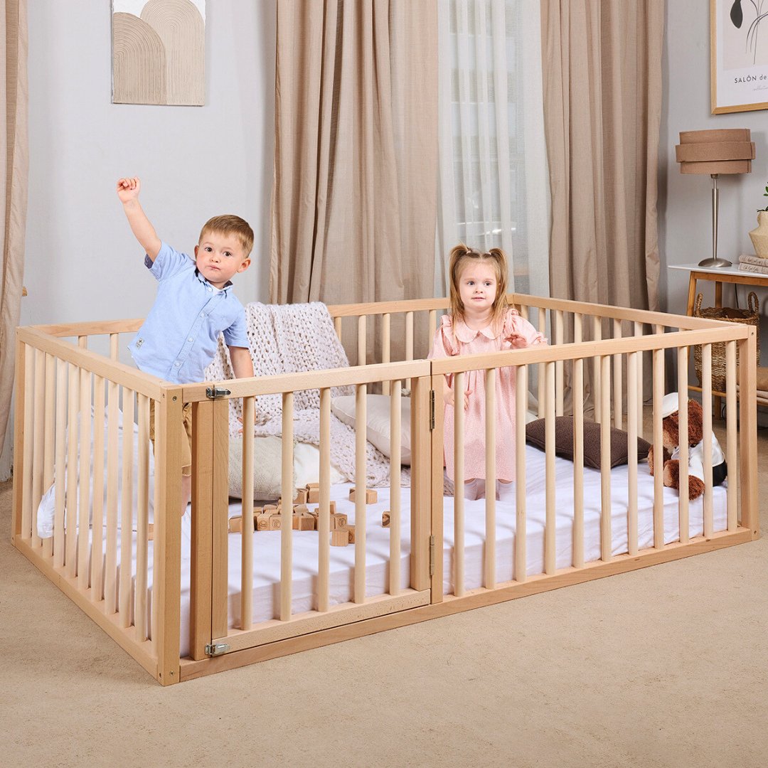 Montessori Floor Bed Frame for Toddlers with Fence (200х120 cm)