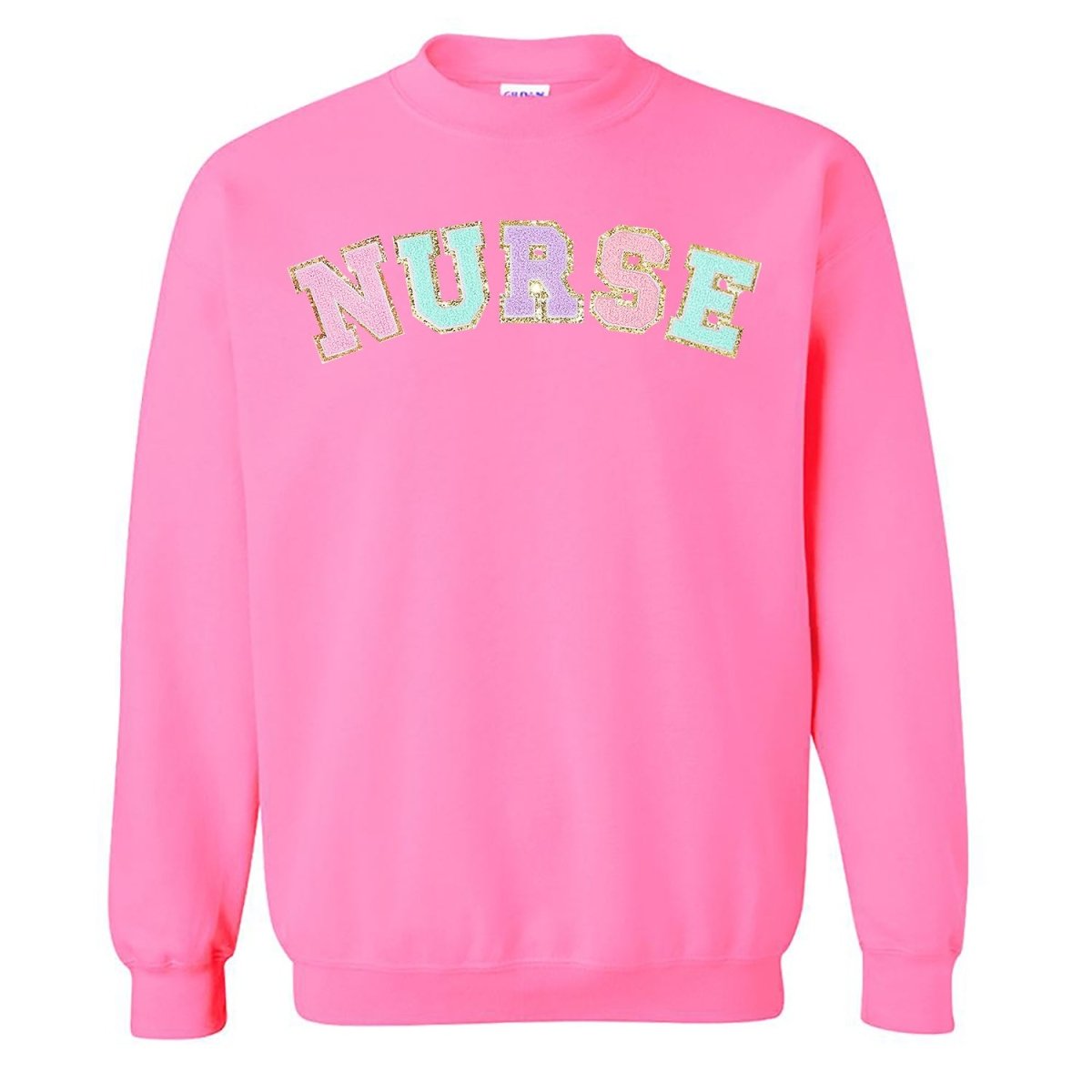 Nurse Colorful Letter Patch Crewneck Sweatshirt