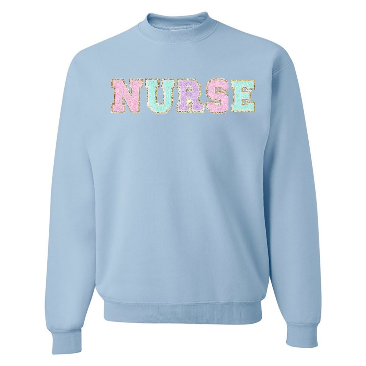 Nurse Colorful Letter Patch Crewneck Sweatshirt