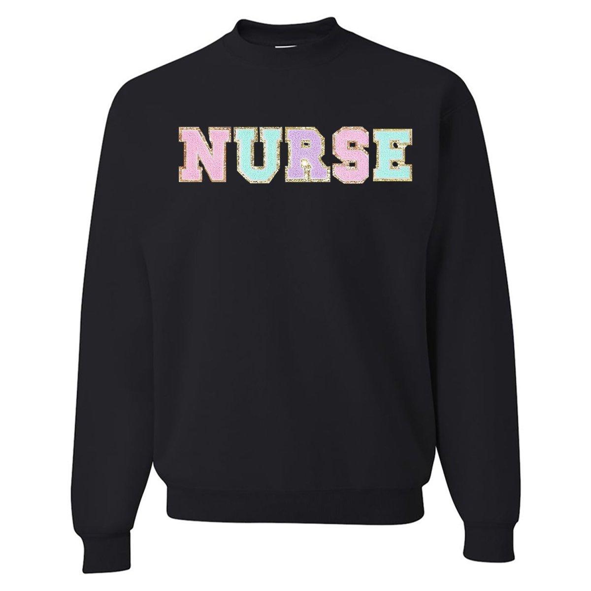 Nurse Colorful Letter Patch Crewneck Sweatshirt