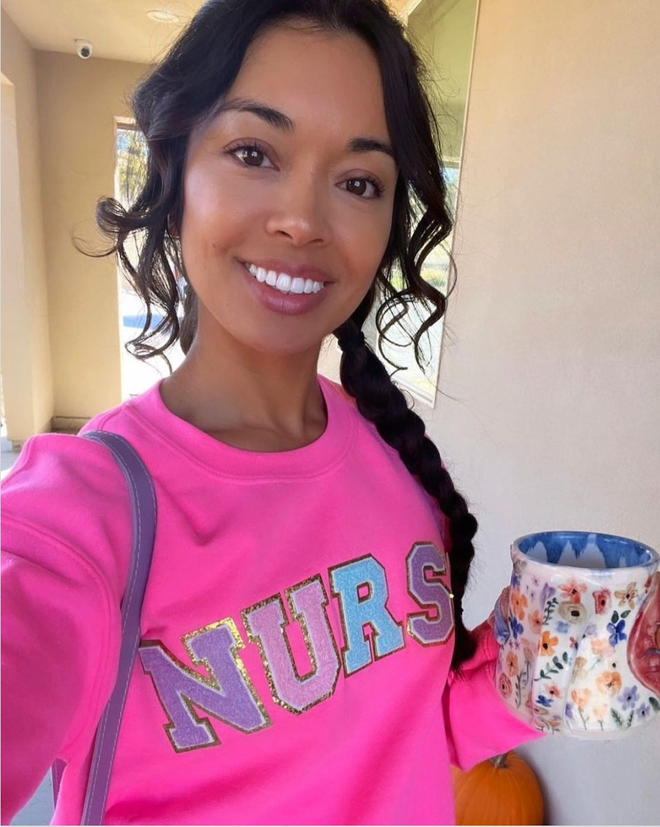 Nurse Colorful Letter Patch Crewneck Sweatshirt