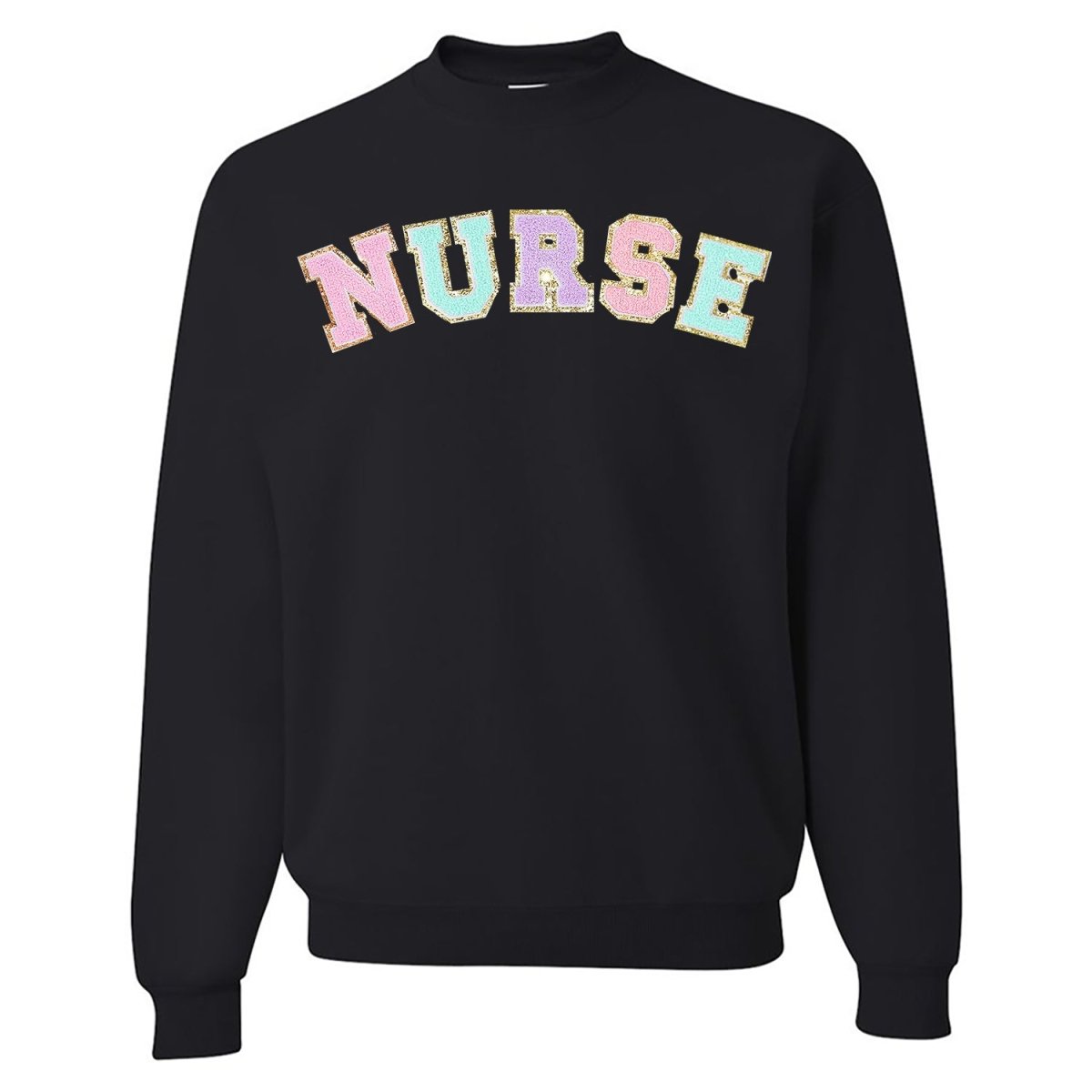 Nurse Colorful Letter Patch Crewneck Sweatshirt