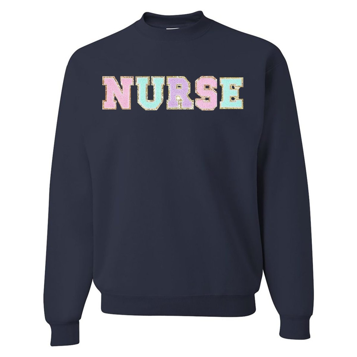 Nurse Colorful Letter Patch Crewneck Sweatshirt