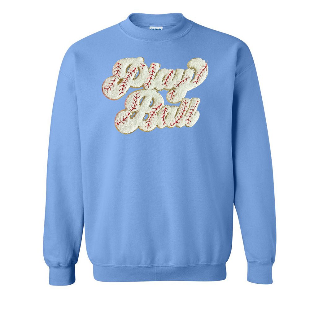 Play Ball Letter Patch Crewneck Sweatshirt