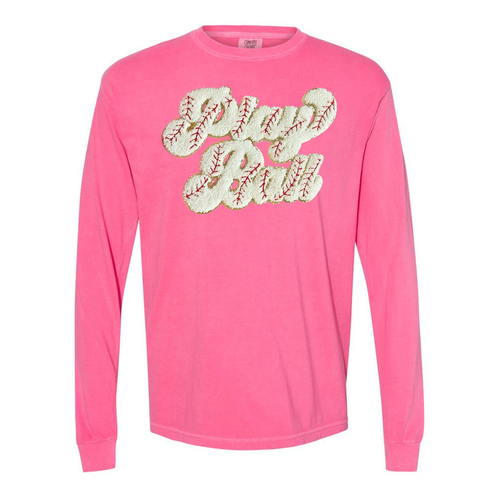 Play Ball Letter Patch Long Sleeve T-Shirt