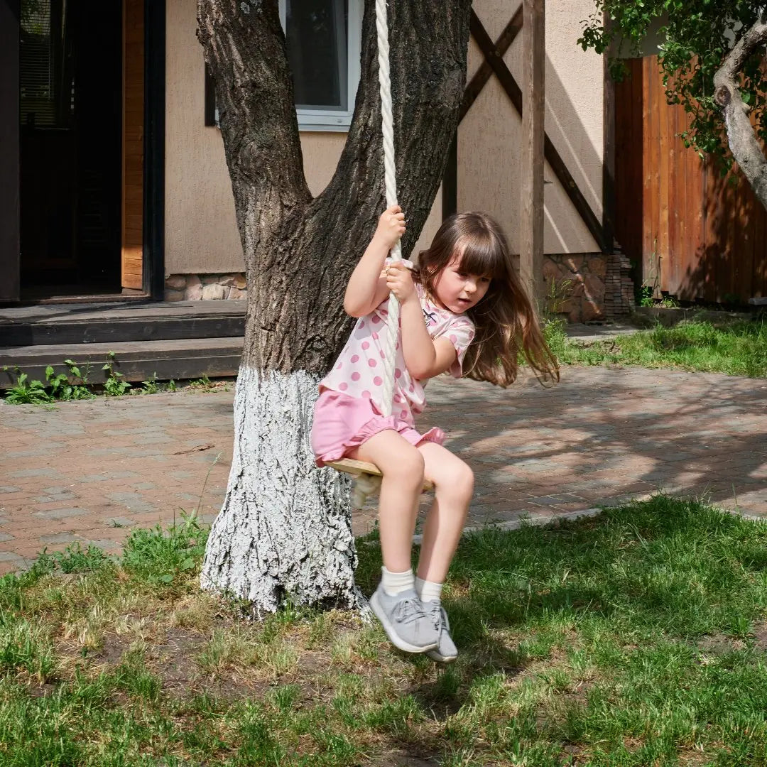 Wooden rope swing for kids