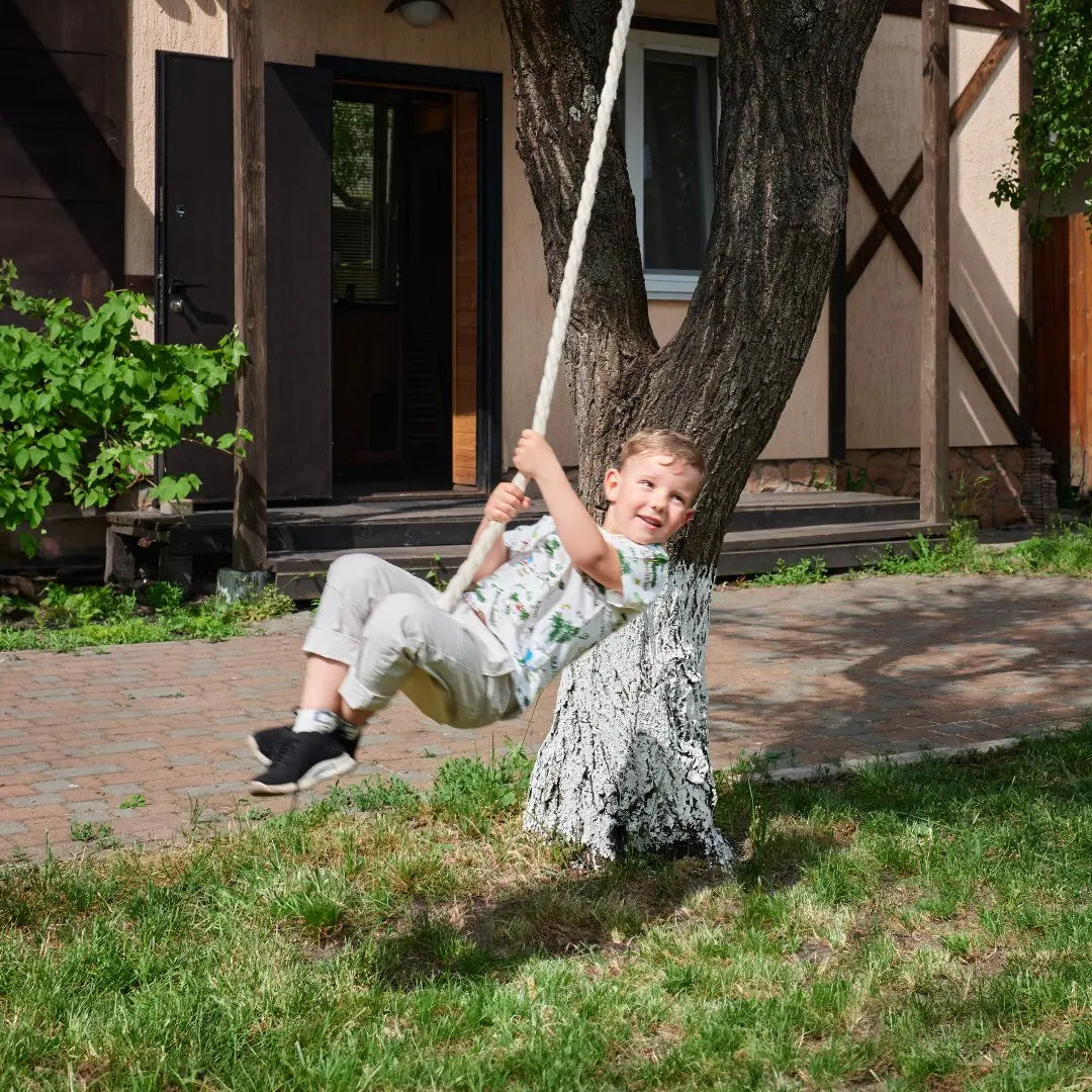 Wooden rope swing for kids