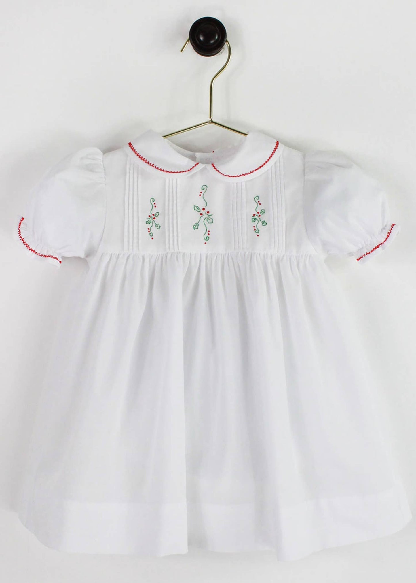 Holiday Holly Embroidered Dress