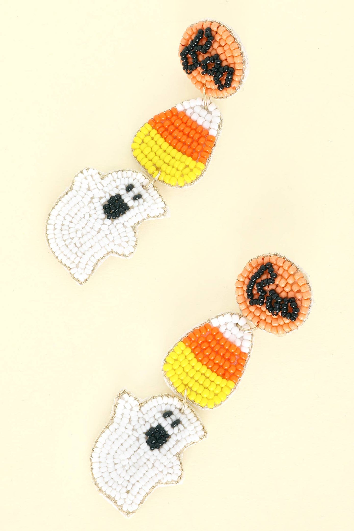 Candy Corn Ghost Halloween Dangle Earrings