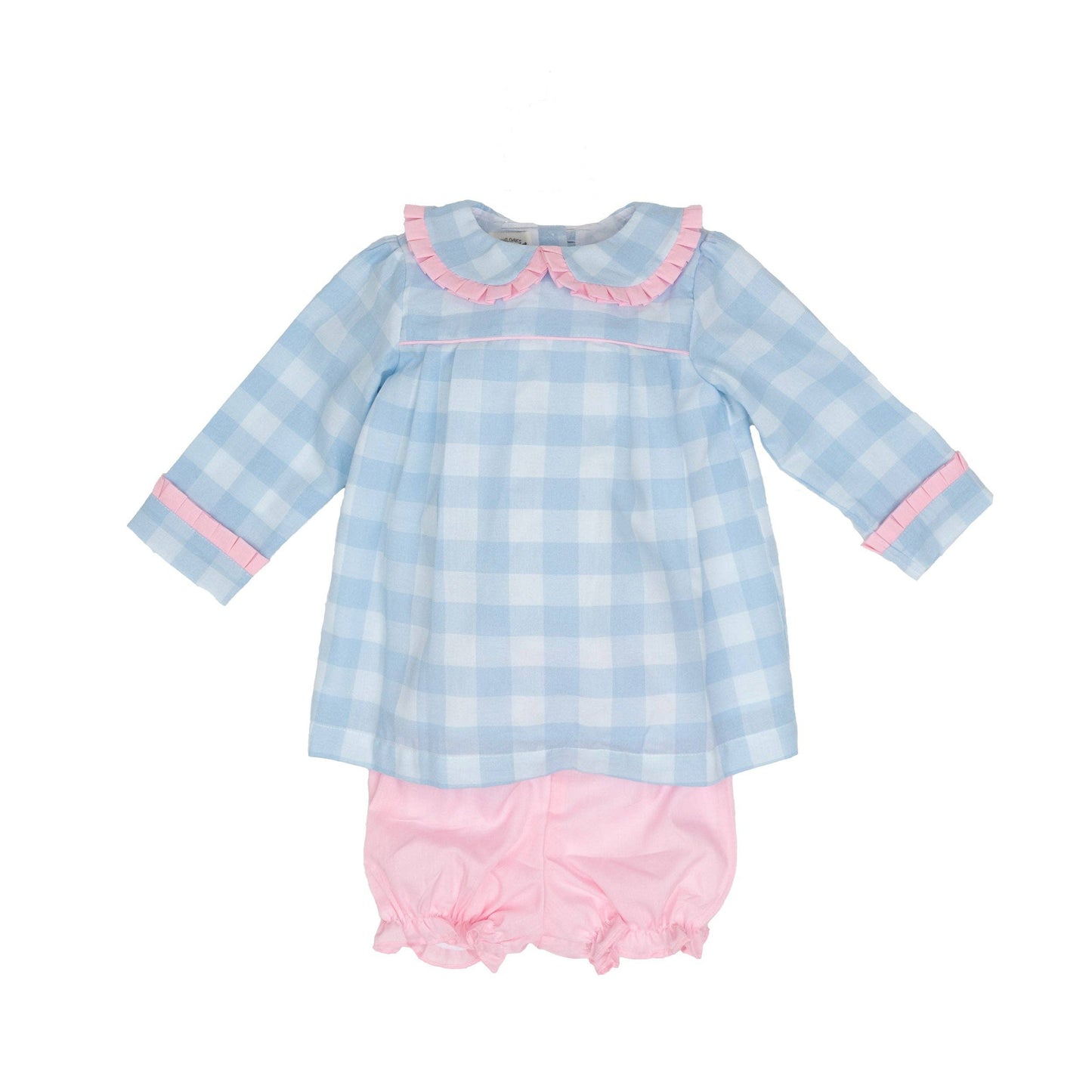 Taylor Blue Check Bloomer Set