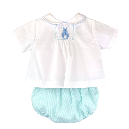 Smocked Bunny Diaper Set